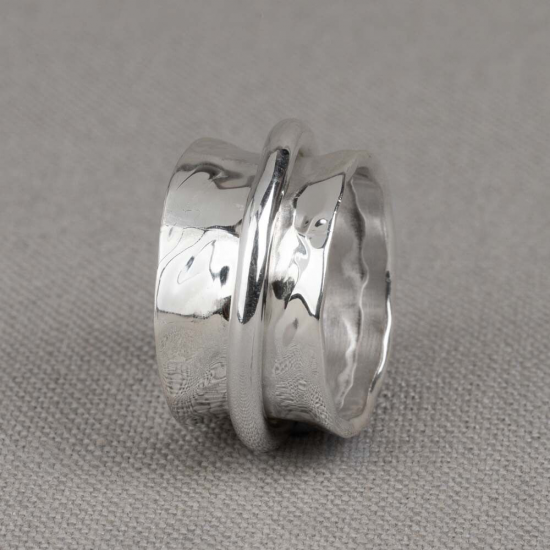 Jeh Ring Zilver Spinning Ring Diabolo  - maat 60