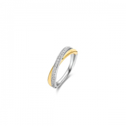 Ti Sento Vergulde Cross Over Ring  - maat 54