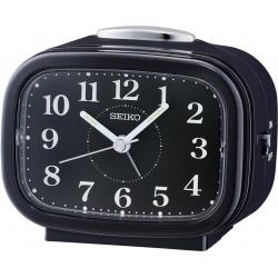 Seiko Wekker Metallic Zwarte Wijzerplaat