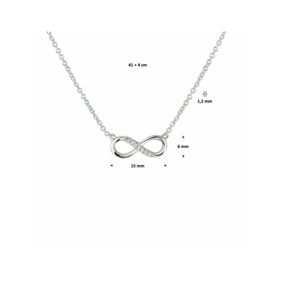 Collier Infinity met Zirkonia  -  1,2 mm 41 + 4 cm