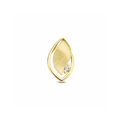 14K Geelgouden Hanger met Diamant - poli/mat - 0.04ct H/SI